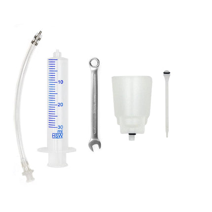 Basic Bleed kit for shimano hydraulic disc brakes - Plastic Funnel with 7mm spanner and securelink adapter