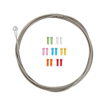 2m of Stainless Steel Brake Cable - Road + crimp colour options